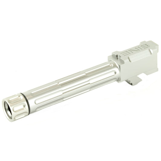 LANTAC 9INE Fluted Stainless Steel Barrel for Glock 19 - 9mm, 1:10 Twist, Silver Finish