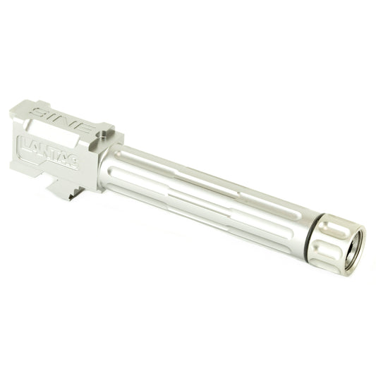 LANTAC 9INE Fluted Stainless Steel Barrel for Glock 19 - 9mm, 1:10 Twist, Silver Finish