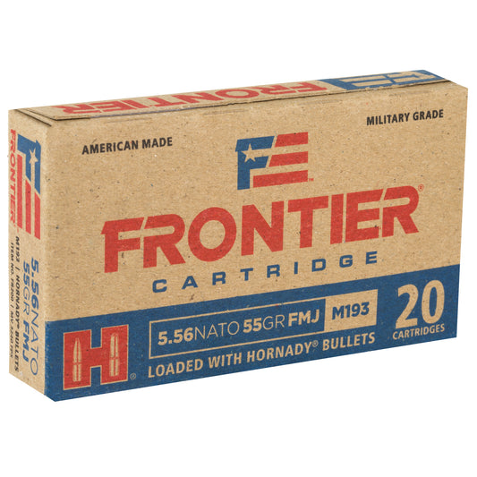 Frontier Cartridge 556 NATO 55 Grain FMJ Rifle Ammunition * Lake City Model, 20 Rounds Box