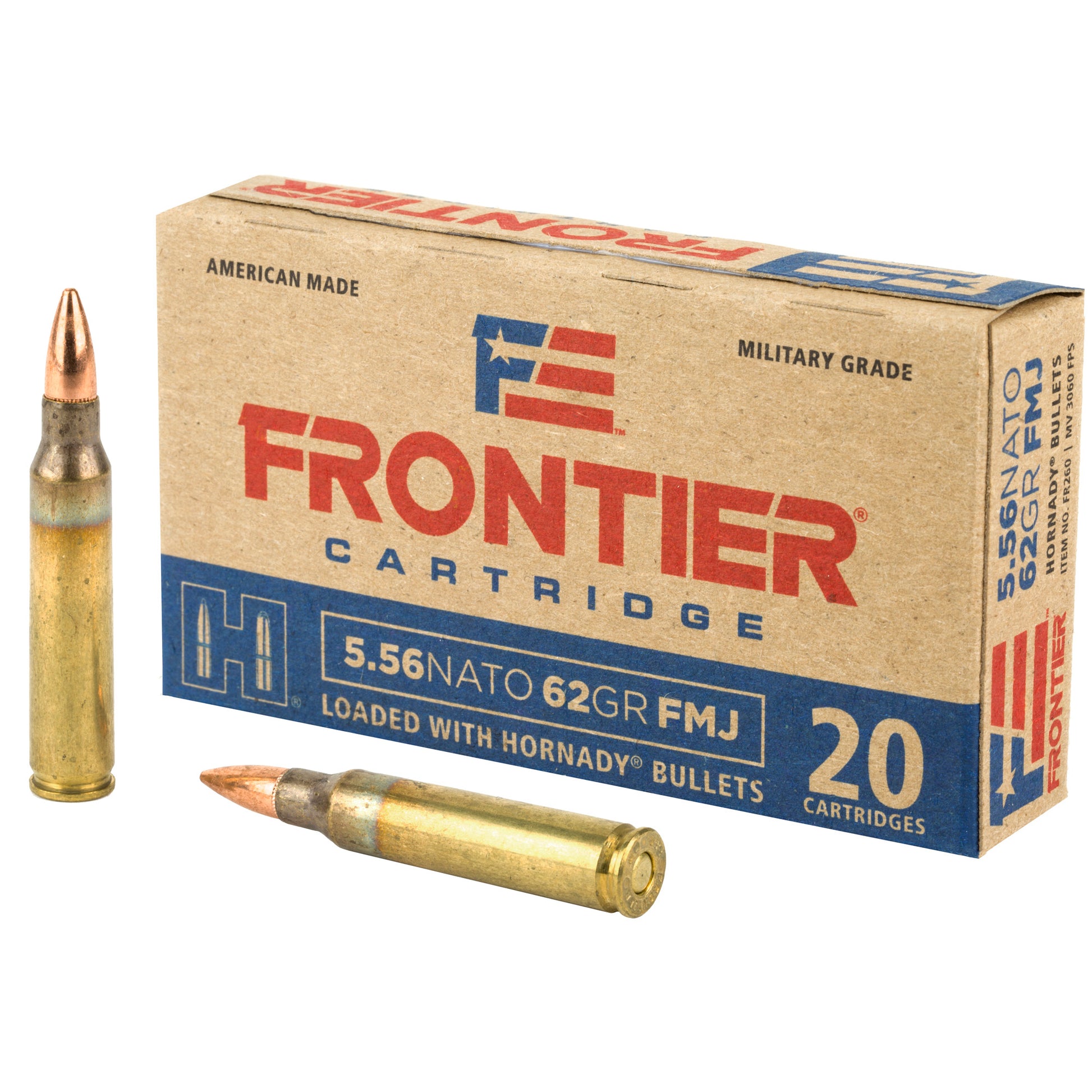 Frontier Cartridge Lake City 556 NATO 62 Grain FMJ Ammunition (20 Round Box)