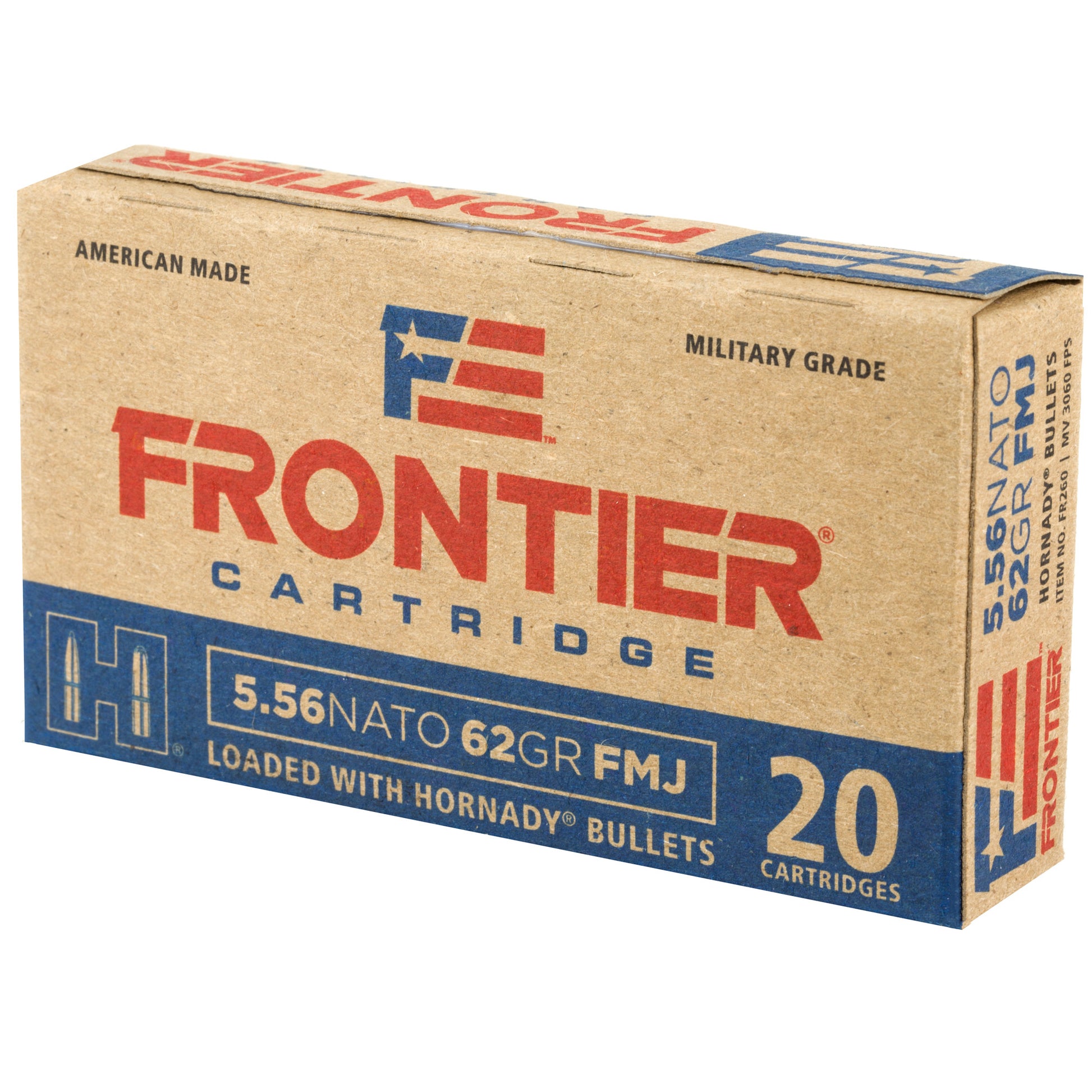 Frontier Cartridge Lake City 556 NATO 62 Grain FMJ Ammunition (20 Round Box)