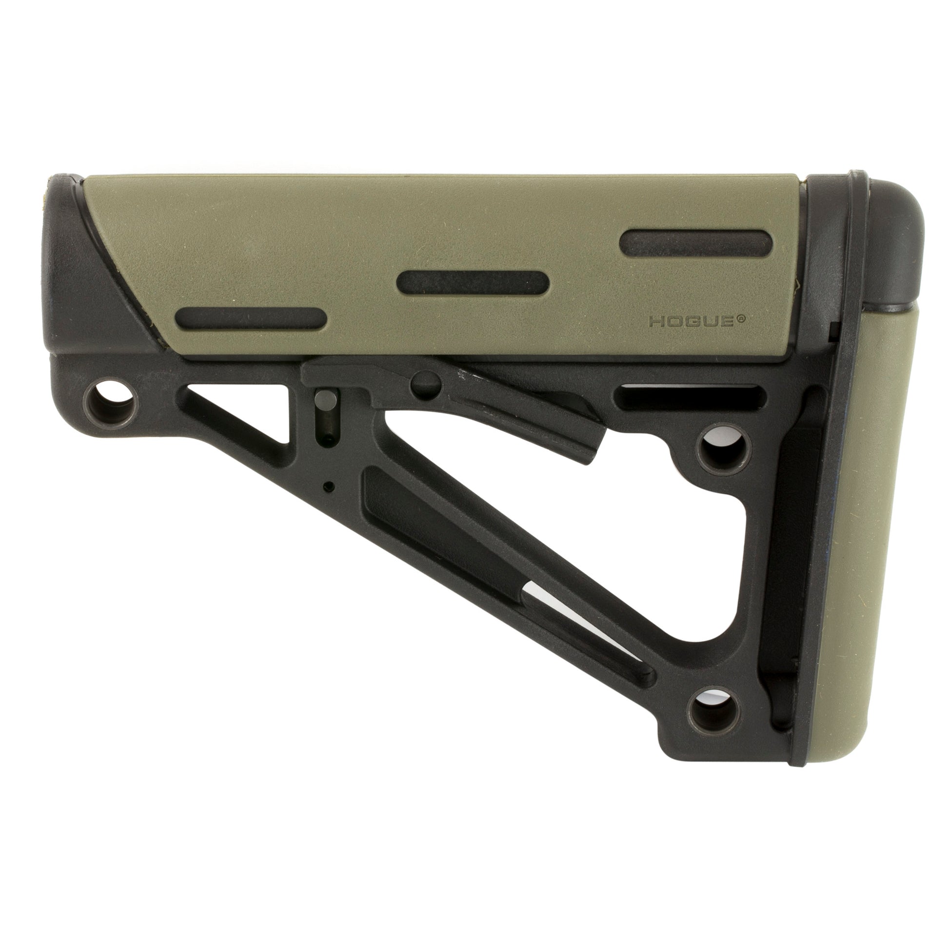 Hogue AR-15 Collapsible 6-Position Overmolded Stock in Olive Drab Green - Mil-Spec Compatibility