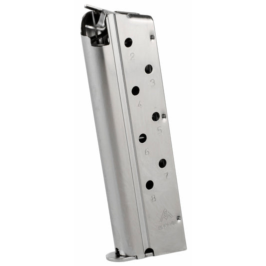 Mec-Gar USA Mag for 1911 Full Size Pistol in 40 S&W - 8 Rounds Nickel Finish
