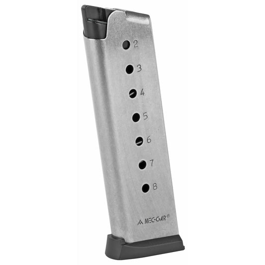 Mec-Gar USA Mag for 1911 Full Size Pistols in 45 ACP * 8 Rounds Silver