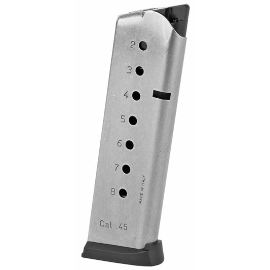 Mec-Gar USA Mag for 1911 Full Size Pistols in 45 ACP * 8 Rounds Silver