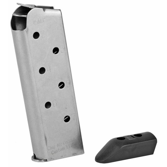 CMC Products Match Grade 1911 Magazine for 45 ACP * 7-Round Stainless Steel Fixed Base Magazine