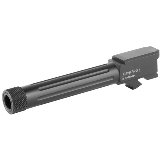 Lone Wolf Distributors Alpha Wolf Threaded and Fluted 9mm Barrel for G23/G32, Black