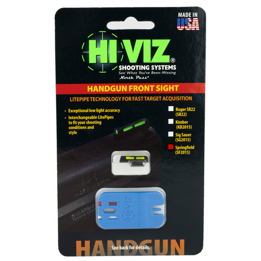 Hi-Viz LiteWave Front Sight for Springfield 1911 Pistols * Green with Replaceable LitePipes