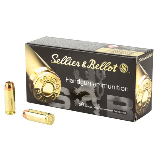 Sellier & Bellot 10mm 180-Grain Hollow Point Pistol Ammunition * 50 Rounds per Box