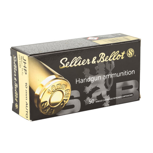 Sellier & Bellot 10mm 180-Grain Hollow Point Pistol Ammunition * 50 Rounds per Box
