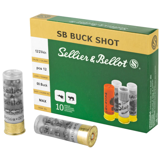 Sellier & Bellot 12 Gauge 00 Buckshot Shotshell * 10 Rounds per Box, 250 per Case