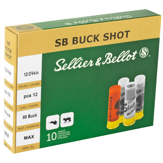 Sellier & Bellot 12 Gauge 00 Buckshot Shotshell * 10 Rounds per Box, 250 per Case