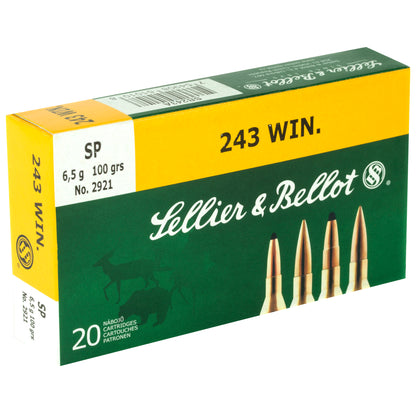Sellier & Bellot .243 Winchester 100-Grain Soft Point Rifle Ammunition (20 Rounds per Box, 500 Rounds per Case)