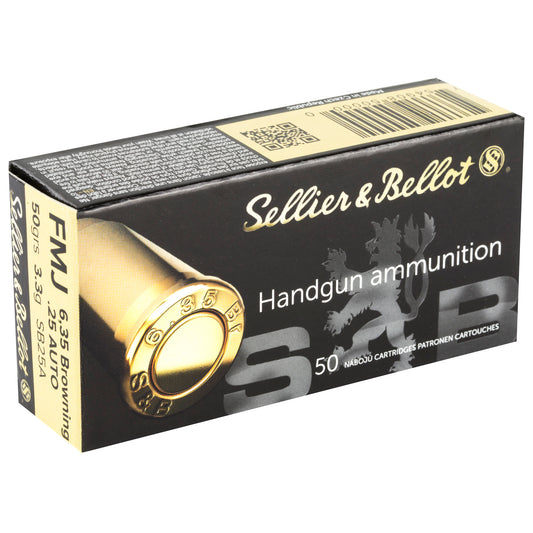 Sellier & Bellot 25 ACP Full Metal Jacket Ammunition * 50 Grain, 50 Rounds