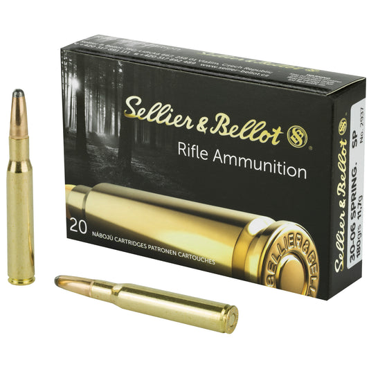 Sellier & Bellot 30-06 Springfield Soft Point Rifle Ammunition - 180 Grain, Box of 20