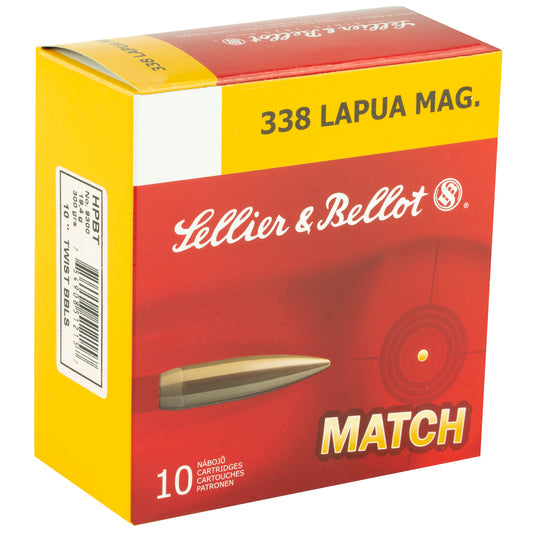 Sellier & Bellot 338 Lapua Match 300 Grain Boat Tail Hollow Point Ammunition (10 Rounds)