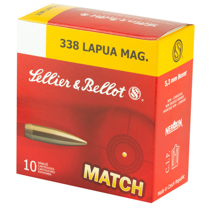 Sellier & Bellot 338 Lapua Match 300 Grain Boat Tail Hollow Point Ammunition (10 Rounds)