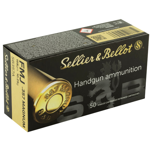 Sellier & Bellot 357 Magnum 158 Grain FMJ Pistol Ammunition * 1000 Rounds per Case