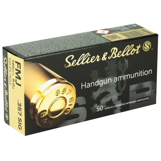 Sellier & Bellot 357 Sig 140-Grain Full Metal Jacket Pistol Ammunition - 50 Rounds