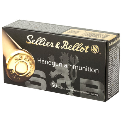Sellier & Bellot SB38B Lead Wadcutter Pistol Ammunition, 38 Special, 148 Grain - Pack of 50 Rounds