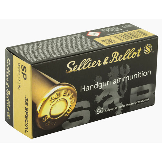 Sellier & Bellot 38 Special 158 Grain Soft Point Ammunition - Pistol Model, 50 Rounds per Box