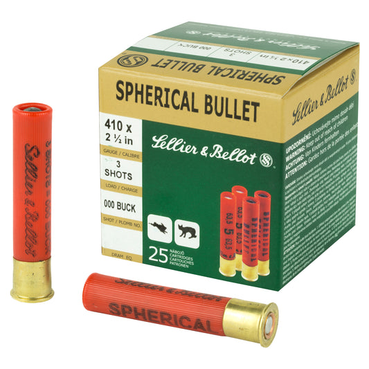 Sellier & Bellot 410 Gauge Buckshot Shotshell - Model SB410A, 25 Rounds Per Box