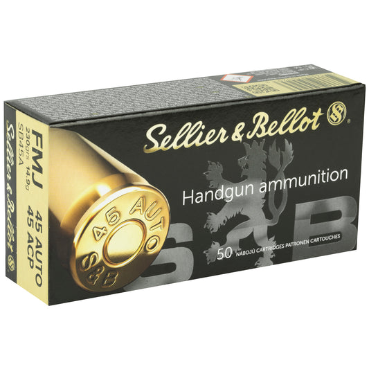 Sellier & Bellot 45 ACP Full Metal Jacket Ammunition - 230 Grain, 1000 Rounds Case