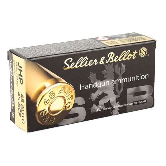 Sellier & Bellot S&B 45 ACP 230 Grain Hollow Point Pistol Ammunition - 50 Rounds per Box