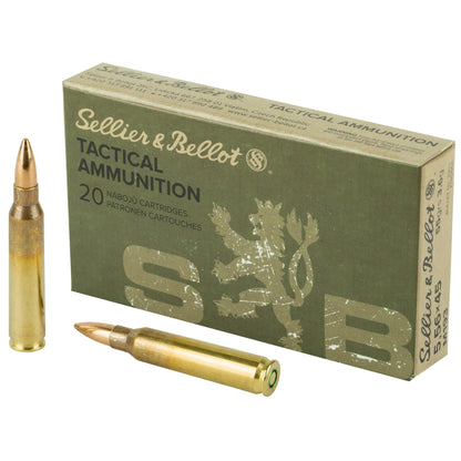 Sellier & Bellot 556 NATO 55 Grain Full Metal Jacket Rifle Ammunition (20 Rounds / Box, 1000 Rounds / Case)