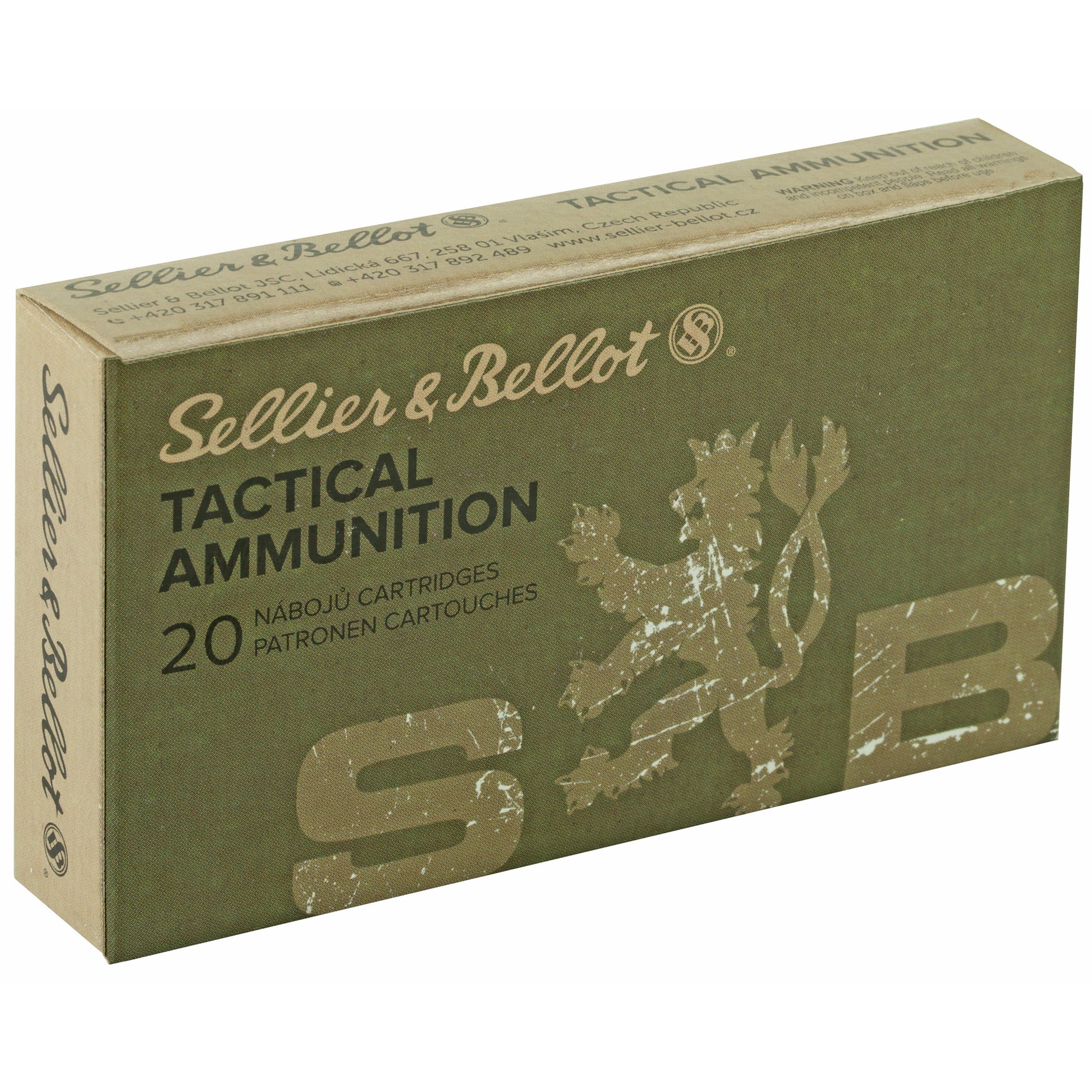 Sellier & Bellot 556 NATO 55 Grain Full Metal Jacket Rifle Ammunition (20 Rounds / Box, 1000 Rounds / Case)