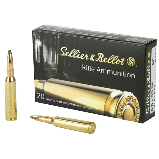 Sellier & Bellot 6.5x55 Swedish Rifle Ammunition, 131 Grain Soft Point * 20 Rounds per Box