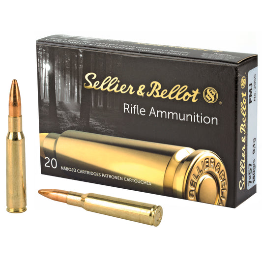 Sellier & Bellot 7x57mm Rifle Ammunition - 140 Grain Full Metal Jacket, 20 Rounds per Box
