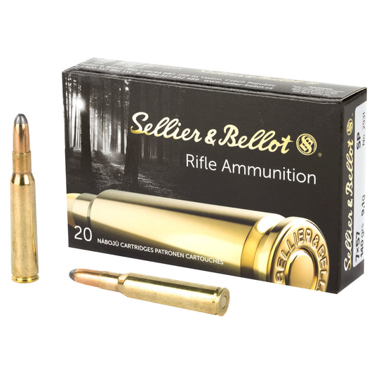 Sellier & Bellot 7x57mm Rifle Ammunition - 140 Grain Soft Point, 20 Rounds per Box
