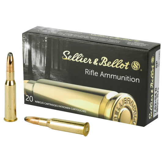 Sellier & Bellot 7.62x54R Rifle Ammunition, 180 Grain Soft Point, 20 Rounds Per Box