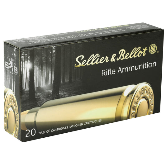 Sellier & Bellot 7.62x54R Rifle Ammunition, 180 Grain Soft Point, 20 Rounds Per Box