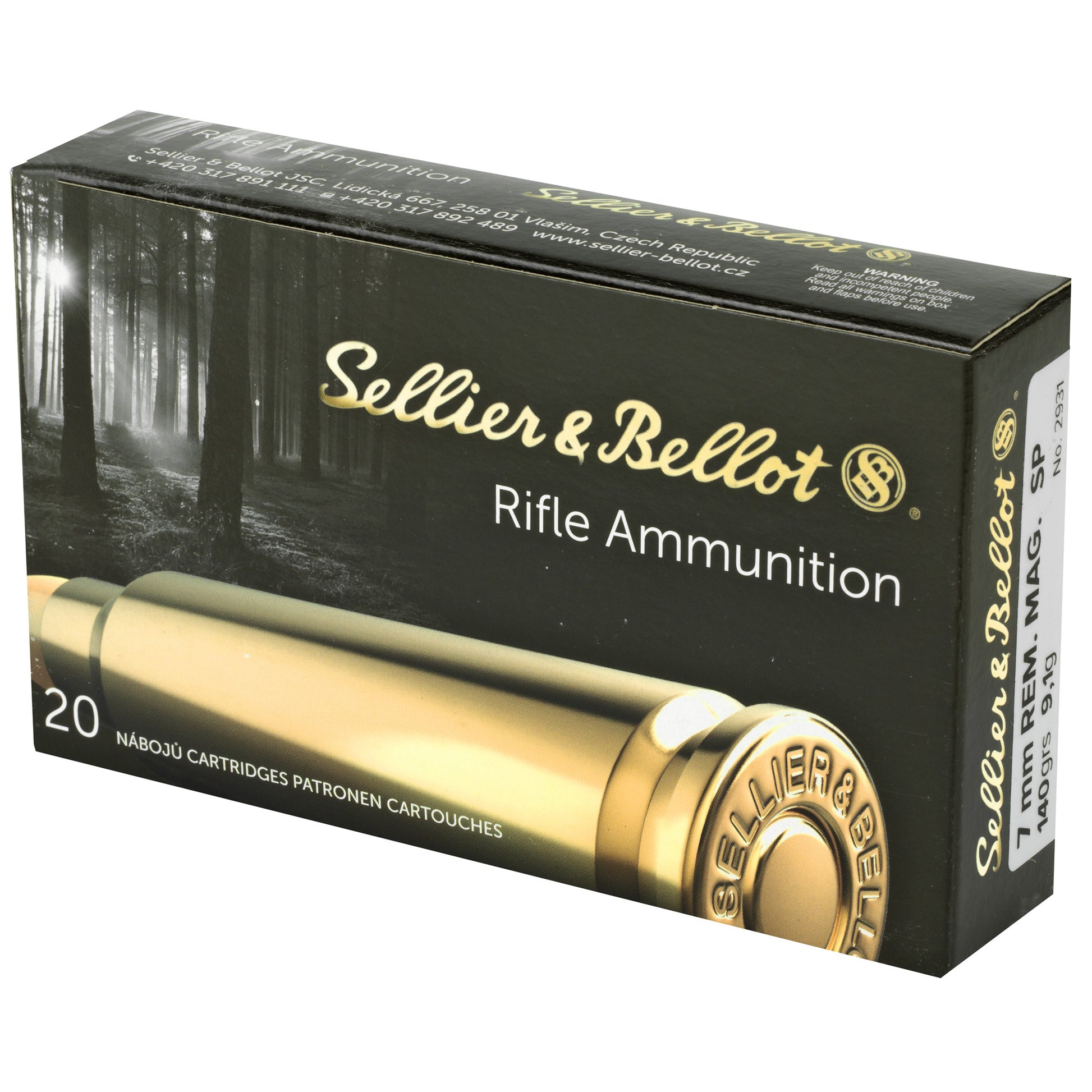 Sellier & Bellot 7mm Remington Soft Point Rifle Ammunition * 140 Grain, 20 Rounds per Box