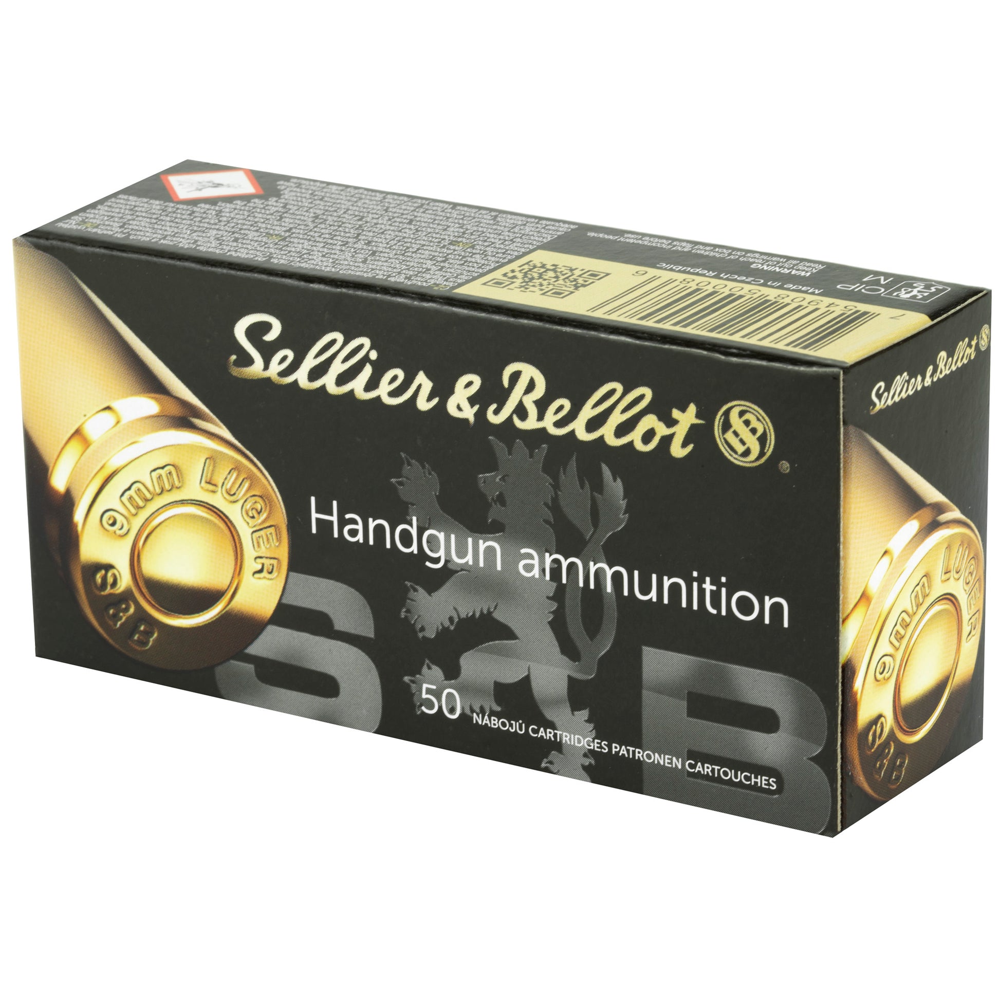 Sellier & Bellot 9mm 115-Grain Full Metal Jacket Pistol Ammunition (50 Rounds Per Box)