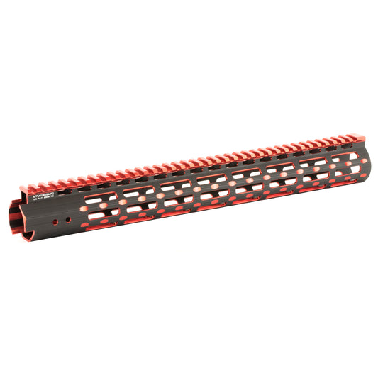 Leapers UTG PRO M-LOK 15-Inch Super Slim Free Float Handguard - Black and Red
