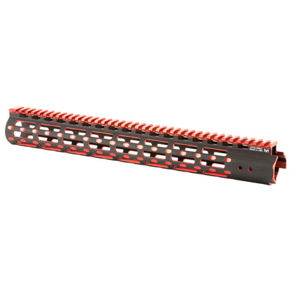 Leapers UTG PRO M-LOK 15-Inch Super Slim Free Float Handguard - Black and Red