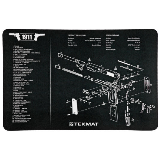TekMat Pistol Mat for 1911 - Protective Gun Cleaning Mat with Exploded Diagram