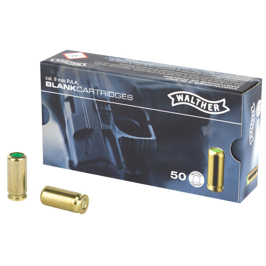 Umarex UMX Walther 9mm PAK Blank Ammunition * 50 Rounds per Box