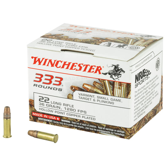 Winchester Ammunition 22LR 36-Grain Hollow Point Rimfire Ammo - 333 Rounds per Box