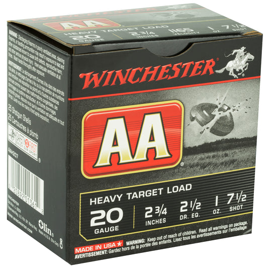 Winchester Ammunition AA Target 20 Gauge Shotshells, 2.75 Inch, 1 oz #7.5, 25 Rounds per Box