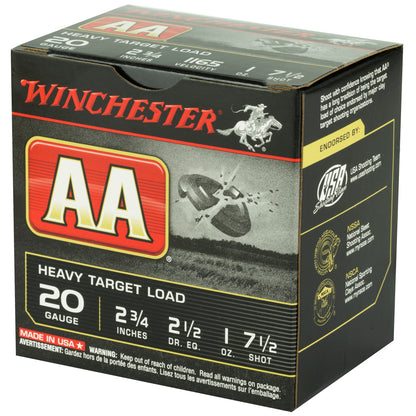 Winchester Ammunition AA Target 20 Gauge Shotshells, 2.75 Inch, 1 oz #7.5, 25 Rounds per Box