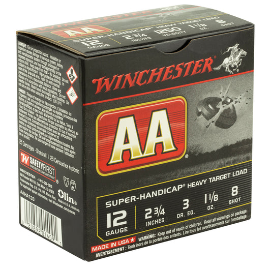 Winchester Ammunition AA Super Handicap 12 Gauge Shotshells * 1 1/8 oz #8 Shot, 3 Dram, 25 Rounds