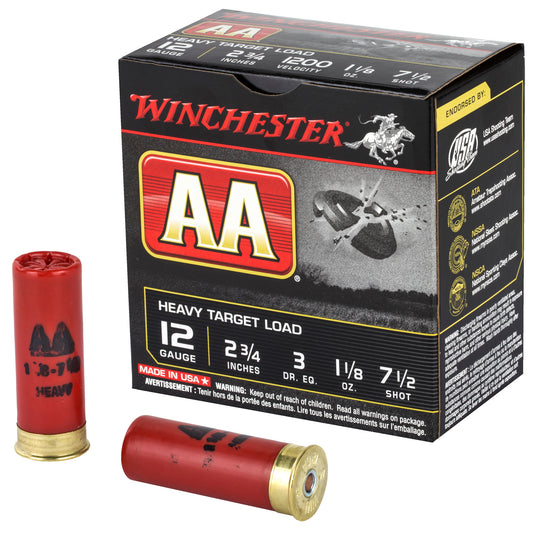 Winchester Ammunition AA Heavy Target 12 Gauge Shotshells * 1 1/8 oz #7.5 * 25 Rounds per Box, 250 per Case