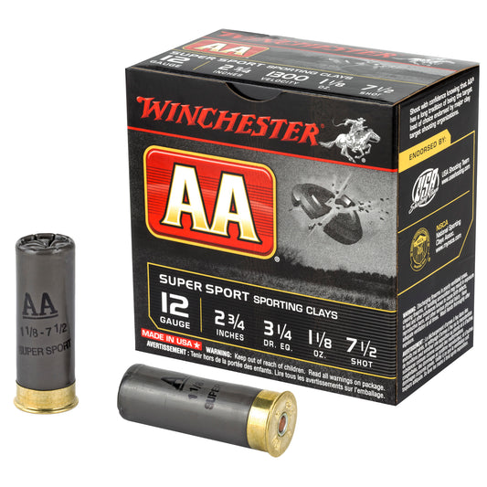 Winchester Ammunition AA Supersport Sporting Clay 12 Gauge Shotshells * 1 1/8 oz #7.5, 25 Rounds Per Box