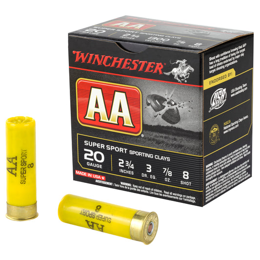 Winchester Ammunition AA Supersport Sporting Clay 20 Gauge Shotshells * 0.875 oz #8, 25 Rounds Per Box