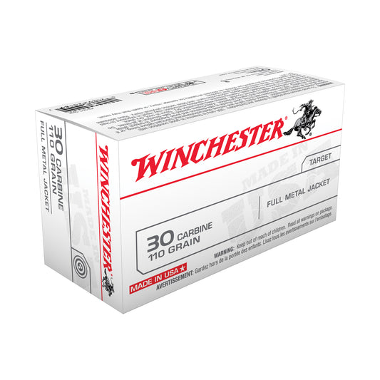 Winchester Ammunition USA 30 Carbine 110-Grain Full Metal Jacket Rifle Ammunition (50 Rounds per Box)