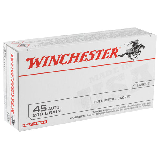 Winchester Ammunition USA 45 ACP 230 Grain Full Metal Jacket Cartridge - Pack of 50